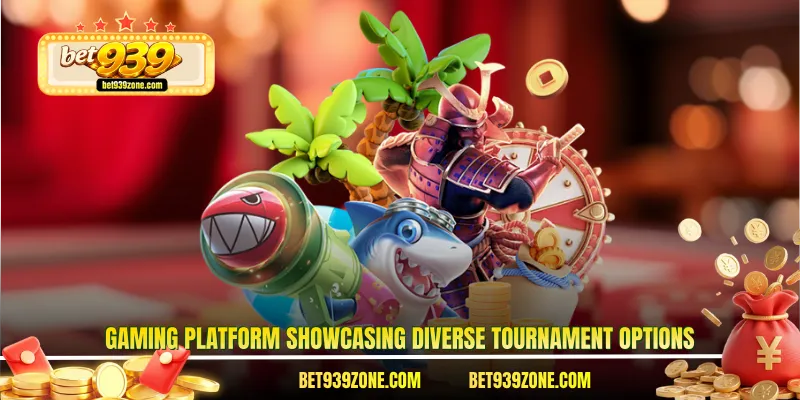 Gaming platform showcasing diverse tournament options
