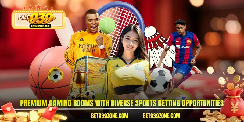 Premium gaming rooms with diverse sports betting opportunities