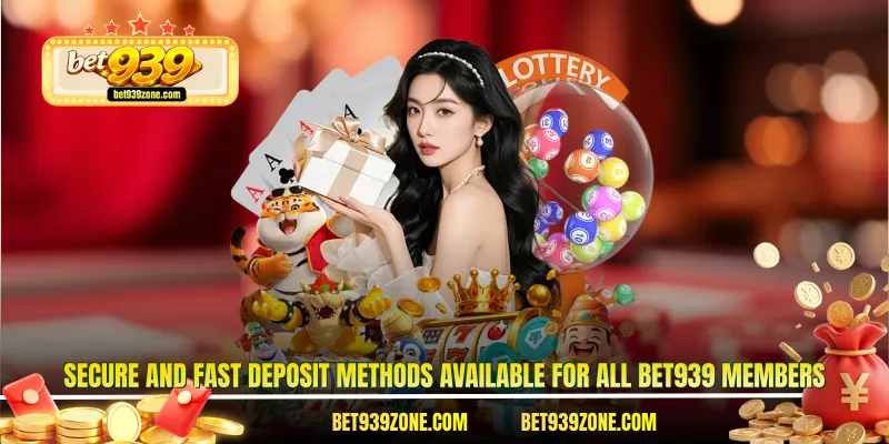Secure and fast deposit methods available for all Bet939 members